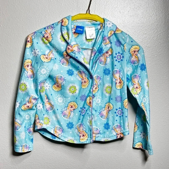 Disney‎ Girls Elsa Blue Pajama Top Size 6/6x. - Picture 1 of 6